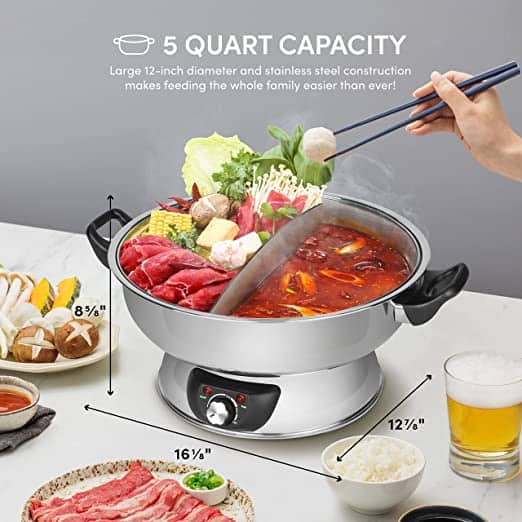 Stainless Steel Hot Pot Chinese Dual Sided Pot for Restaurant